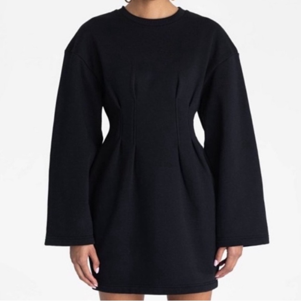 KBB BY KAHLANA LONG SLEEVE BLACK SWEATSHIRT DRESS SIZE LARGE NEW